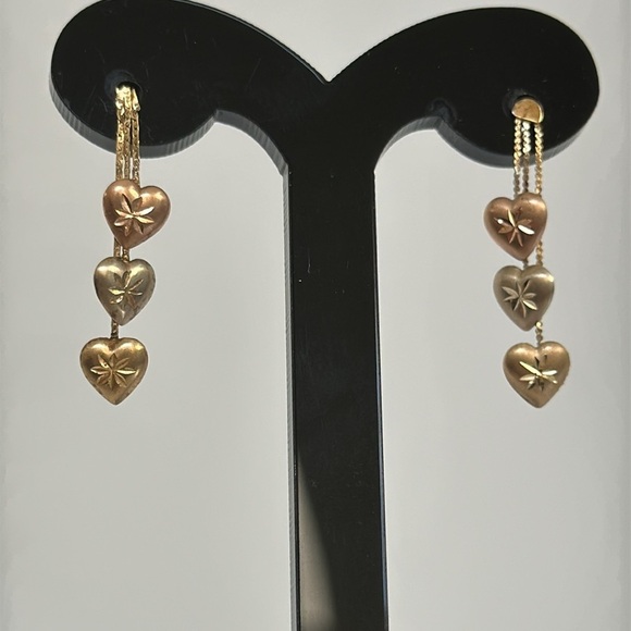 14k gold Jewelry - 14k real solid gold earningsd pink white yellow gold